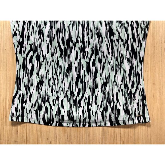 Calvin Klein - Women's Sleeveless Printed Blouse - Black/Mint/White - Small - Picture 13 of 13